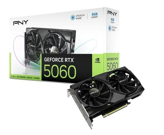 PNY GeForce RTX 5060 8 Go Dual Fan – Carte graphique NVIDIA DLSS 4 neuf